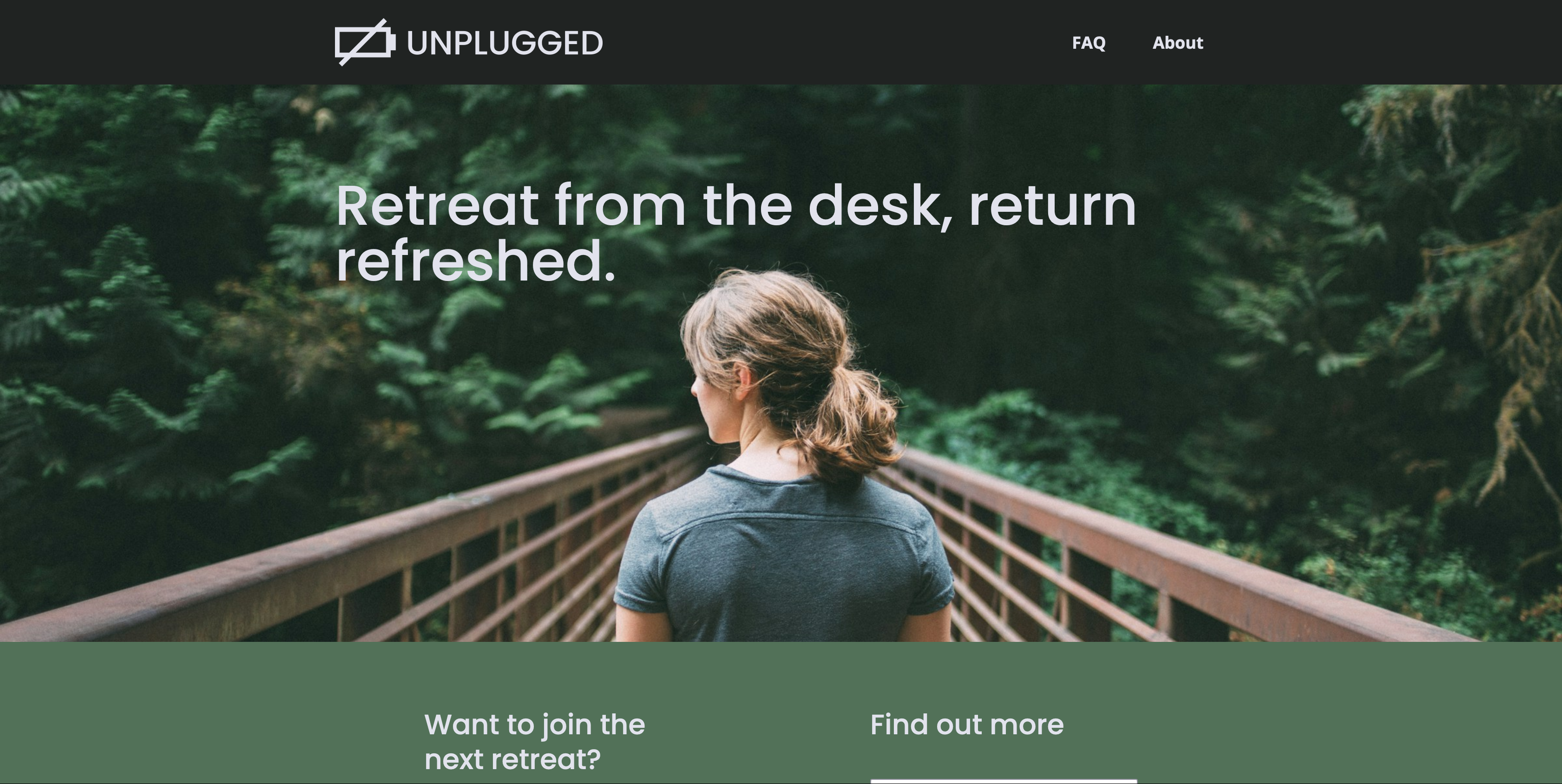 Screenshot of Unplugged website